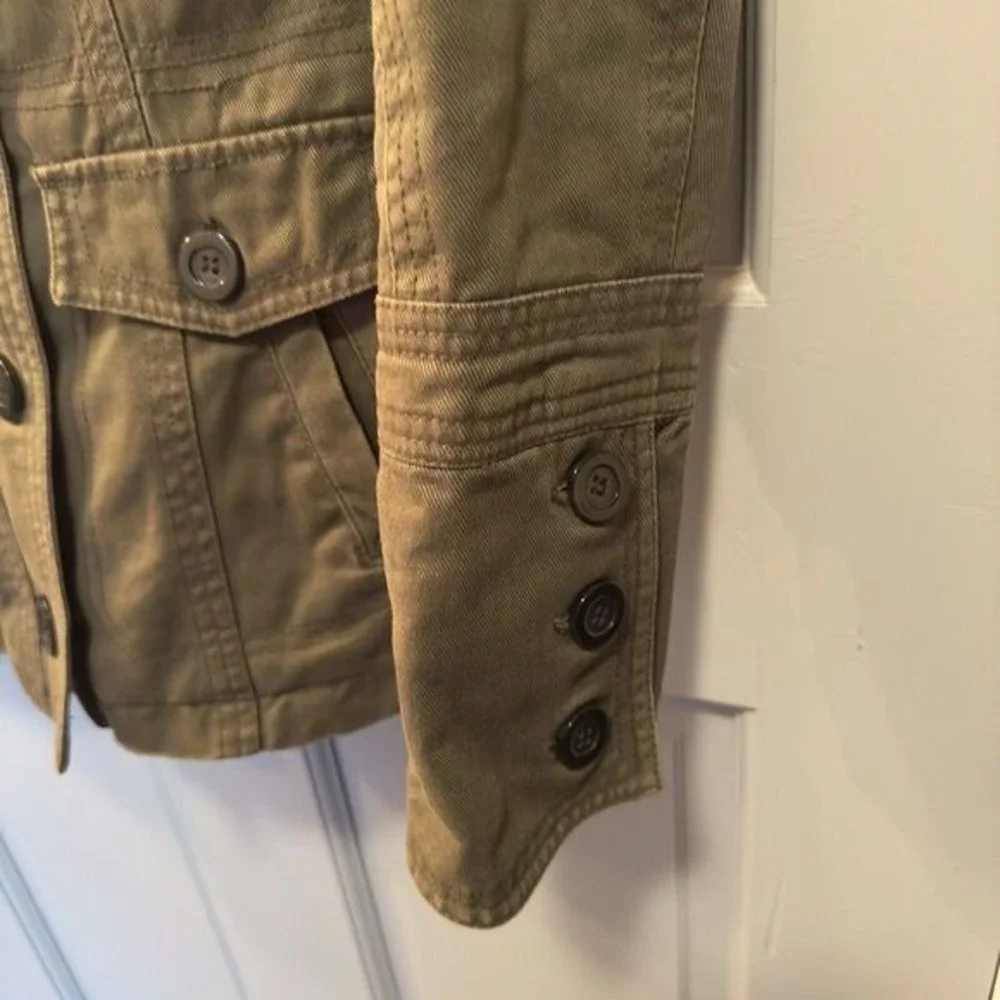 Converse One Star Utility Military Jacket Button‎ Up Cargo Coat Green/Gray XS